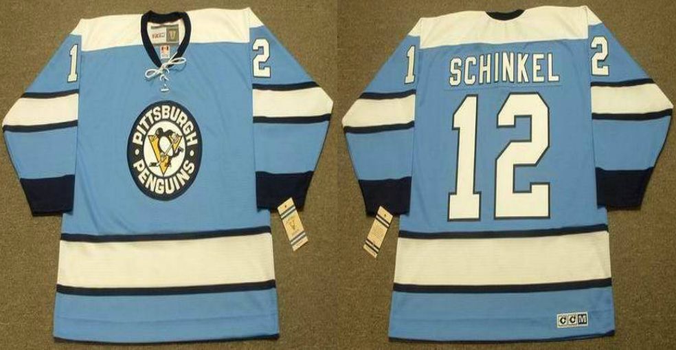 2019 Men Pittsburgh Penguins 12 Schinkel Light Blue CCM NHL jerseys